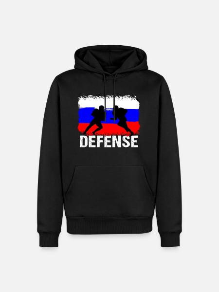 Football américain Russie Défense - Sweat à capuche Premium bio Homme - noir