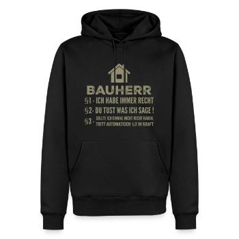 Chantier de construction de maison de constructeur cadeau amusant - Sweat à capuche Premium bio Homme - noir - Devant - Nico (187cm)