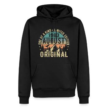 August 1983 - Geboren Im August 1983 - Geburtstags - Männer Premium Bio Hoodie - Schwarz - Vorne - Nico (187cm)