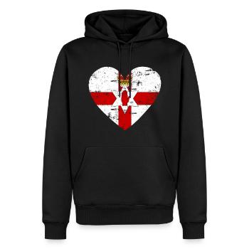 Northern Ireland Flag Heart - Men’s Premium Organic Hoodie - black - Front - Nico (187cm)