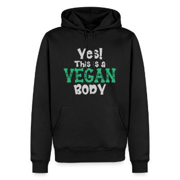 Yes! This Is A Vegan Body - Männer Premium Bio Hoodie - Schwarz - Vorne - Nico (187cm)