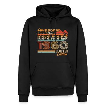 Retro Vintage Legendär Geburtstag Dezember 1960 - Männer Premium Bio Hoodie - Schwarz - Vorne - Nico (187cm)