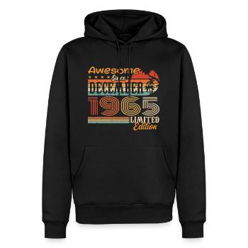 Retro Vintage Legendary Birthday December 1965 - Men’s Premium Organic Hoodie - black - Front - Nico (187cm)