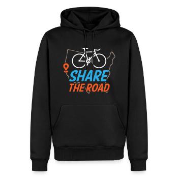 Share The Road - Männer Premium Bio Hoodie - Schwarz - Vorne - Nico (187cm)
