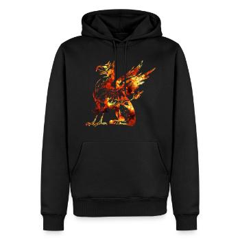 Drache - Männer Premium Bio Hoodie - Schwarz - Vorne - Nico (187cm)
