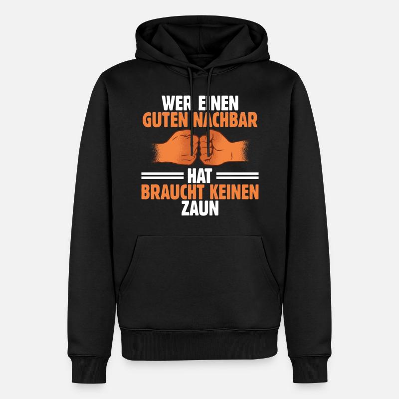 Nachbar - Männer Premium Bio Hoodie - Schwarz