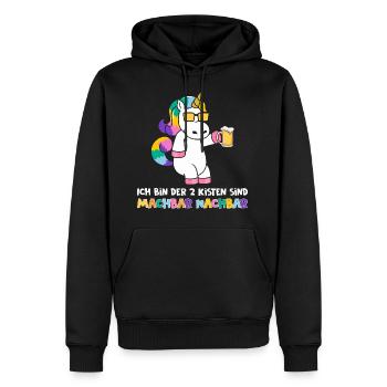 2 Kisten sind machbar Einhorn Bier Saufen - Männer Premium Bio Hoodie - Schwarz - Vorne - Nico (187cm)