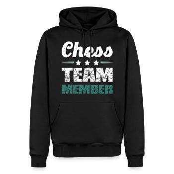Chess Team - Men’s Premium Organic Hoodie - black - Front - Nico (187cm)