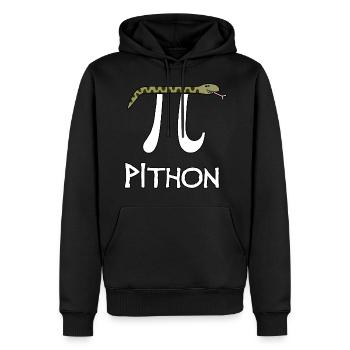 Pithon - Männer Premium Bio Hoodie - Schwarz - Vorne - Nico (187cm)