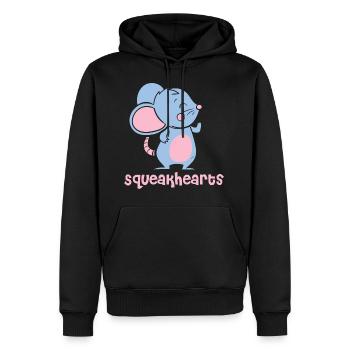 Squeakhearts Mice Funny Animal Puns - Männer Premium Bio Hoodie - Schwarz - Vorne - Nico (187cm)