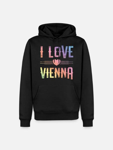 J’adore Vienne - Sweat à capuche Premium bio Homme - noir