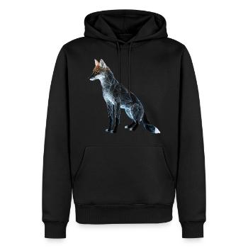 Fuchs Fuchsmotiv Tiere Geschenk Kunst Tiermotiv - Männer Premium Bio Hoodie - Schwarz - Vorne - Nico (187cm)