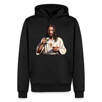 Jesus mochte Kaffee - Männer Premium Bio Hoodie - Schwarz - Vorne - Nico (187cm)