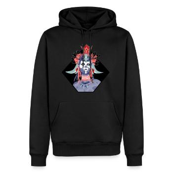 SCHÄDEL - Männer Premium Bio Hoodie - Schwarz - Vorne - Nico (187cm)
