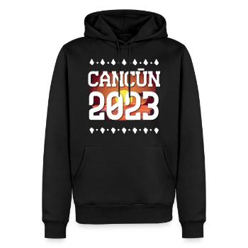 Cancun 2023 - Männer Premium Bio Hoodie - Schwarz - Vorne - Nico (187cm)