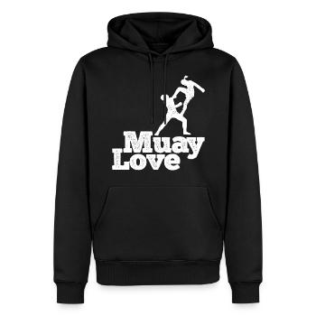 Thaiboxen Muay Thai - Männer Premium Bio Hoodie - Schwarz - Vorne - Nico (187cm)