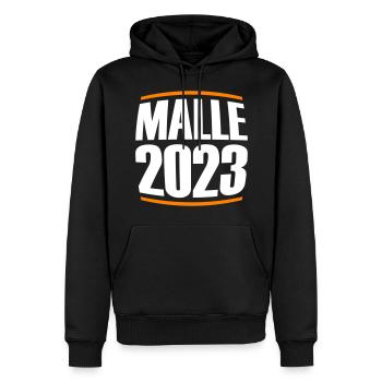 Malle 2023 Palier - Sweat à capuche Premium bio Homme - noir - Devant - Nico (187cm)