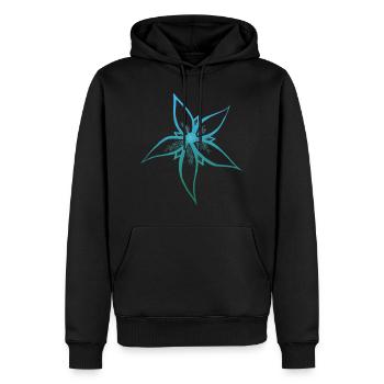 1lyr ombre blue/green flower | original by. MMJ49 - Men’s Premium Organic Hoodie - black - Front - Nico (187cm)