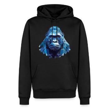 Gorille cool avec glace - Polygon Design - Sweat à capuche Premium bio Homme - noir - Devant - Nico (187cm)