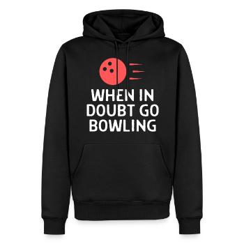 Bowling Sayings Bowling Bowler Skittles Gift - Men’s Premium Organic Hoodie - black - Front - Nico (187cm)