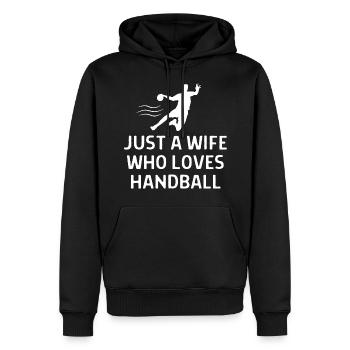 Handball Handballer Spruch Geschenk - Männer Premium Bio Hoodie - Schwarz - Vorne - Nico (187cm)
