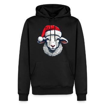Sheep Christmas Animal Head Lamb - Men’s Premium Organic Hoodie - black - Front - Nico (187cm)