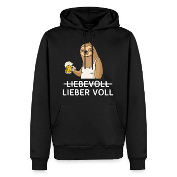 Lieber Voll als Liebevoll Bier - Männer Premium Bio Hoodie - Schwarz - Vorne - Nico (187cm)