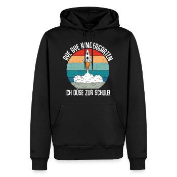 Bye Bye Kindergarten Ich Düse Zur Schule - Männer Premium Bio Hoodie - Schwarz - Vorne - Nico (187cm)