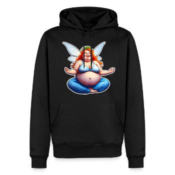 Niedliche dicke gute Laune Fee - Männer Premium Bio Hoodie - Schwarz - Vorne - Nico (187cm)