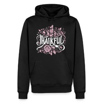 Thankful Dankbar Dankbarkeit - Männer Premium Bio Hoodie - Schwarz - Vorne - Nico (187cm)