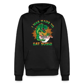 Amateur de cuisine japonaise, on m’a fait manger des sushis - Sweat à capuche Premium bio Homme - noir - Devant - Nico (187cm)