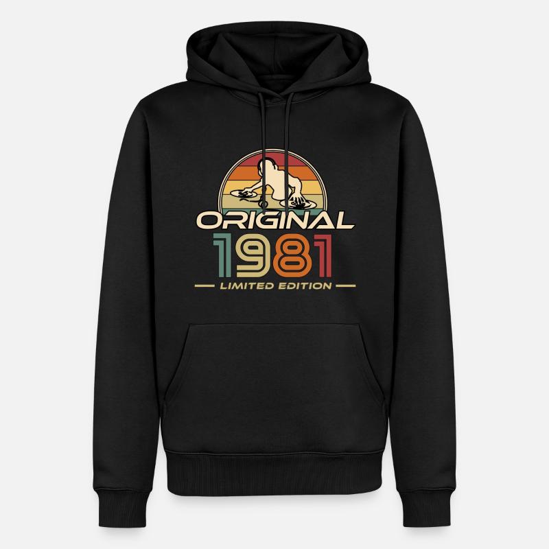 1981 - Männer Premium Bio Hoodie - Schwarz