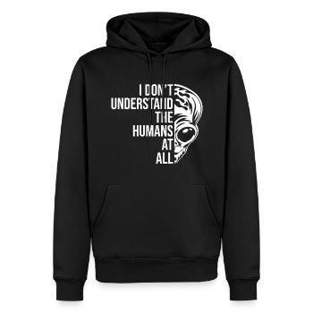 Alien Quote Graphic - Men’s Premium Organic Hoodie - black - Front - Nico (187cm)