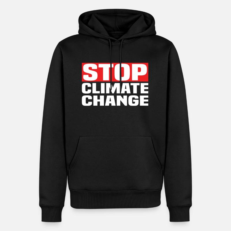 Halte au changement climatique - Sweat à capuche Premium bio Homme - noir