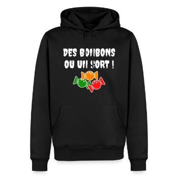 Des bonbons ou un sort - Sweat à capuche Premium bio Homme - noir - Devant - Nico (187cm)