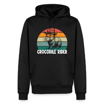 Crocodile Rider Capybara - Männer Premium Bio Hoodie - Schwarz - Vorne - Nico (187cm)