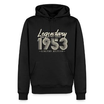 Legendär seit 1953 - Männer Premium Bio Hoodie - Schwarz - Vorne - Nico (187cm)