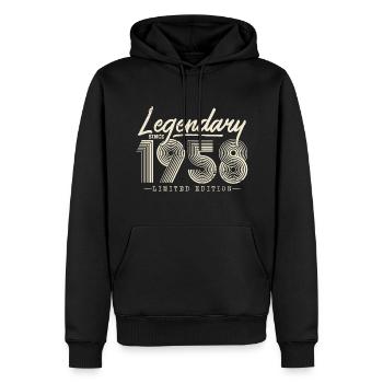 Legendär seit 1958 - Männer Premium Bio Hoodie - Schwarz - Vorne - Nico (187cm)