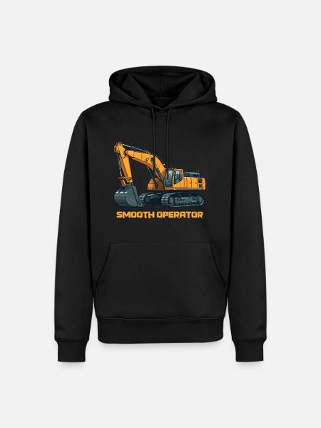 Excavatrice Machine de construction Excavateur Driver Chantier - Sweat à capuche Premium bio Homme - noir