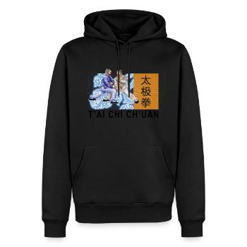 Tai Chi Chuan Tai Chi Taiji - Sweat à capuche Premium bio Homme - noir - Devant - Nico (187cm)