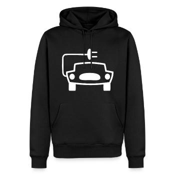 Voitures électriques - Sweat à capuche Premium bio Homme - noir - Devant - Nico (187cm)