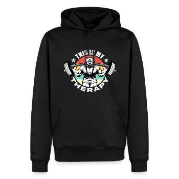 Entraînement, Fitness, Gym, Entraînement, Sports, Fun - Sweat à capuche Premium bio Homme - noir - Devant - Nico (187cm)