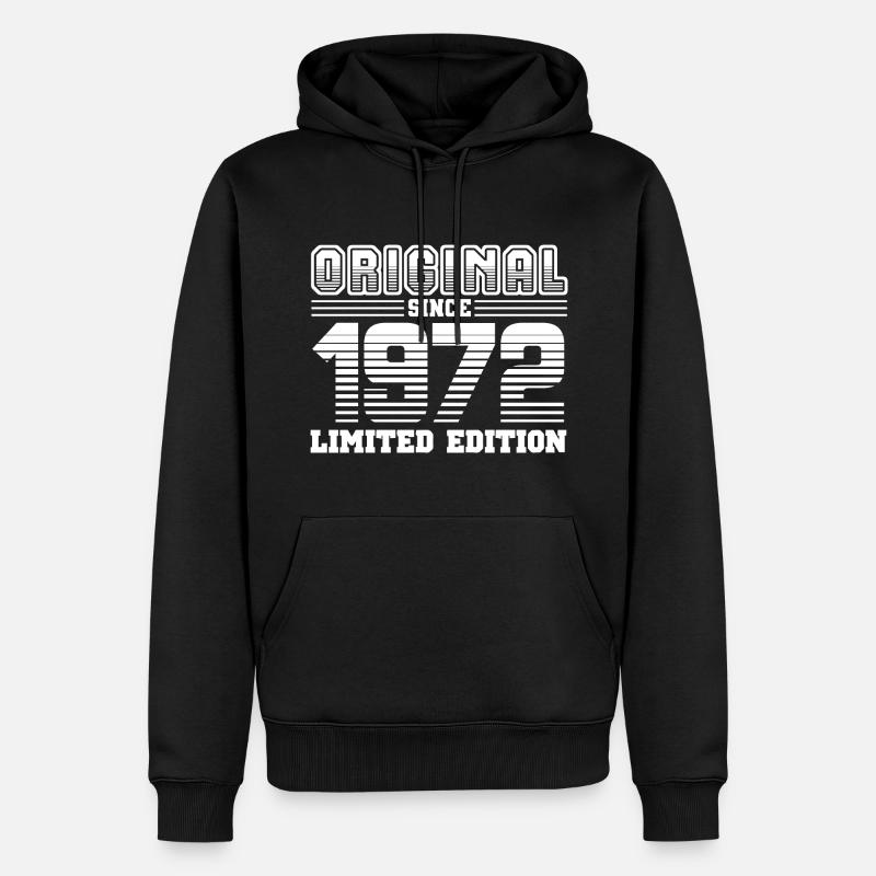 1972 - Sweat à capuche Premium bio Homme - noir