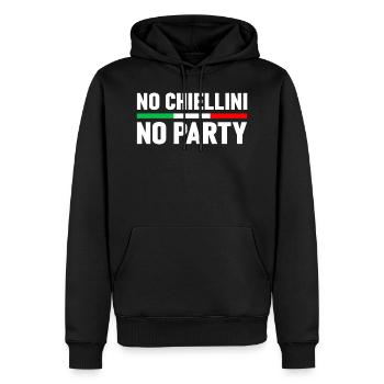 CHIELLINI ITALIEN ITALIENISCHE FLAGGE FUSSBALL - Männer Premium Bio Hoodie - Schwarz - Vorne - Nico (187cm)