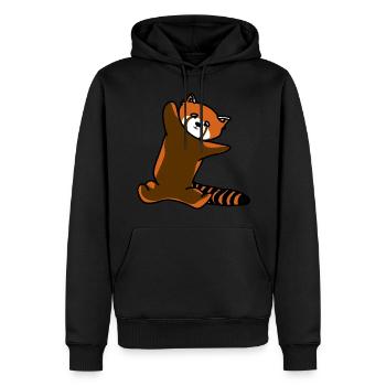 Roter panda - Männer Premium Bio Hoodie - Schwarz - Vorne - Nico (187cm)