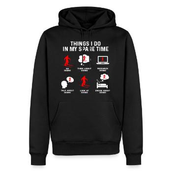 Things i do in my free time Freizeit Ski fahren - Männer Premium Bio Hoodie - Schwarz - Vorne - Nico (187cm)