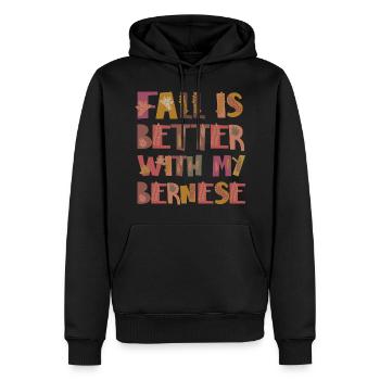 Reconnaissant pour mon bouvier bernois Autumn Grateful - Sweat à capuche Premium bio Homme - noir - Devant - Nico (187cm)