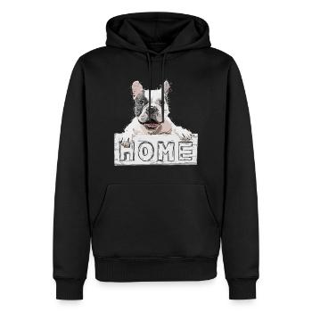 Bulldogge Hund Haustier Home Zuhause Schild - Männer Premium Bio Hoodie - Schwarz - Vorne - Nico (187cm)