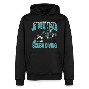 Je peux pas j'ai scuba diving. - Sweat à capuche Premium bio Homme - noir - Devant - Nico (187cm)