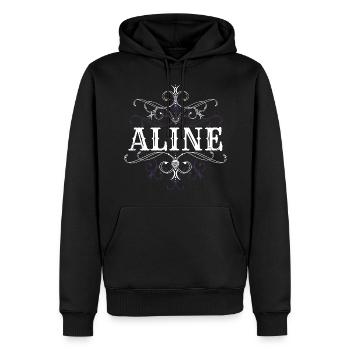 Aline Name Vorname Personalisiert - Männer Premium Bio Hoodie - Schwarz - Vorne - Nico (187cm)